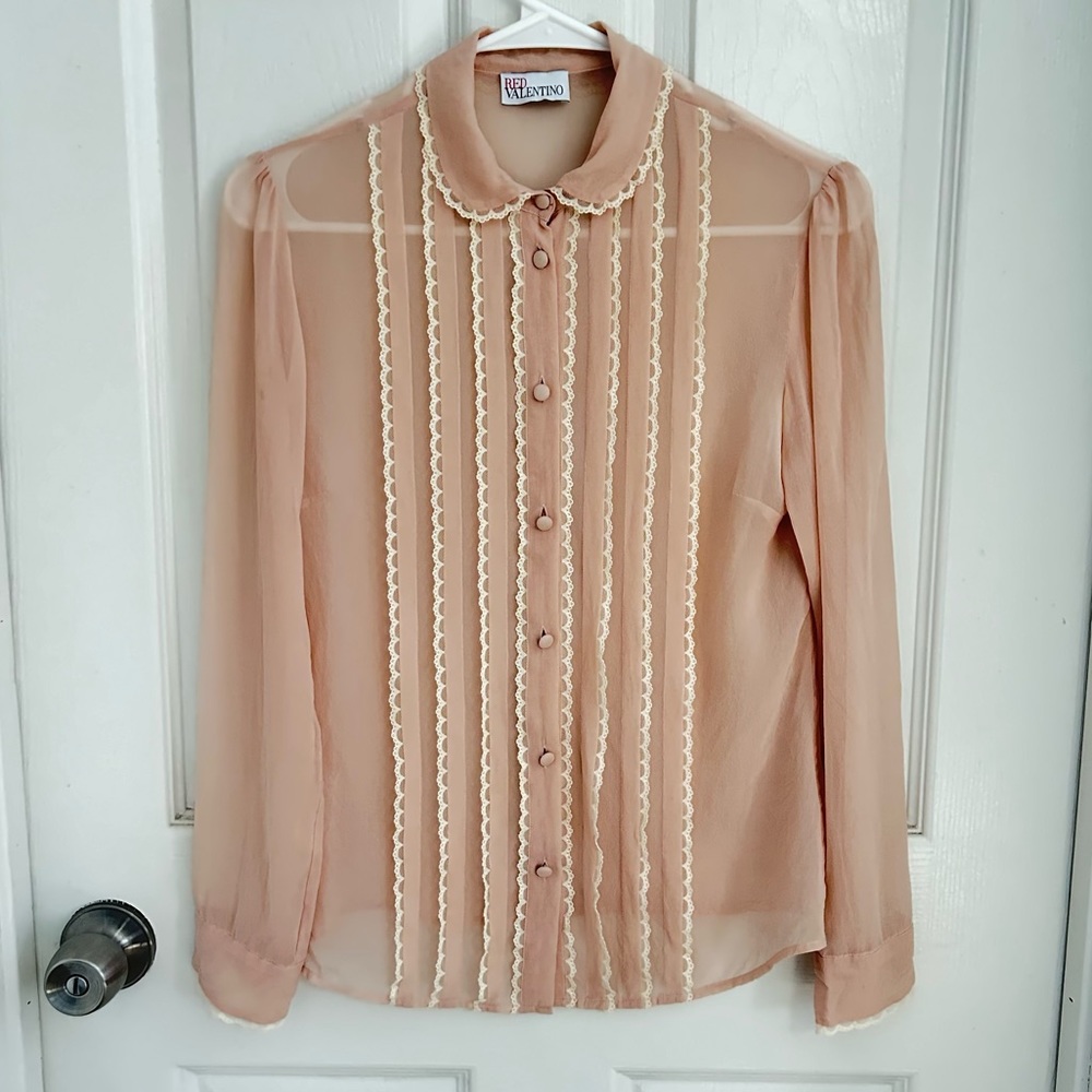 Red Valentino Lace silk blouse